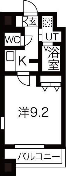 中駒グランヒルズ太閤通駅I(1K/4階)の間取り写真