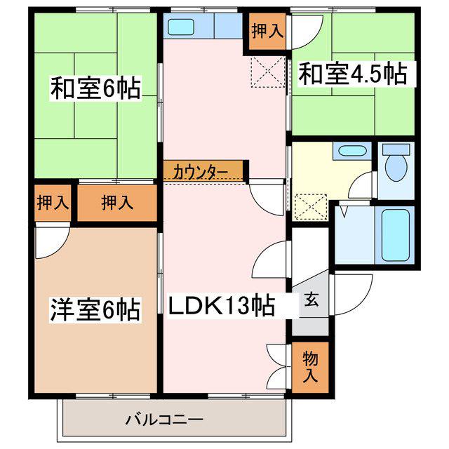 グラースノザワ(3LDK/2階)の間取り写真