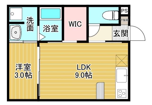 INTEGRAL大泉II(1LDK/2階)の間取り写真
