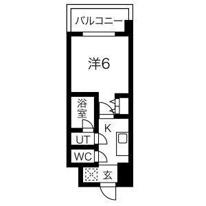 スプランディッド難波(1K/6階)の間取り写真