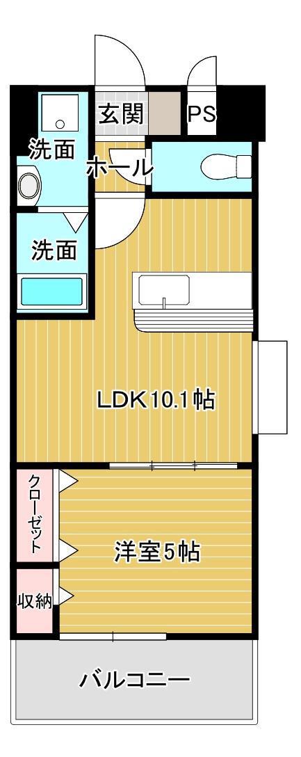 コンフォート ゲンジュン(1LDK/8階)の間取り写真