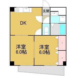山伝マンション(2DK/3階)の間取り写真
