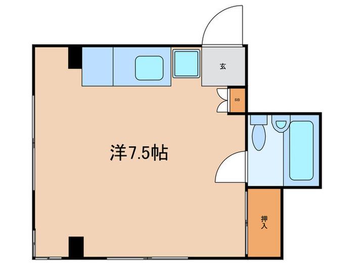 イシイハウス(ワンルーム/2階)の間取り写真