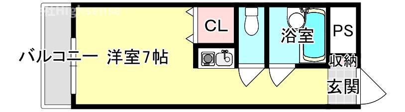 KS ROYAL(ワンルーム/4階)の間取り写真