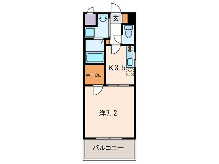AS PREMIUM 神戸西(1K/6階)の間取り写真