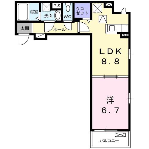 ADDRESS 211(1LDK/1階)の間取り写真