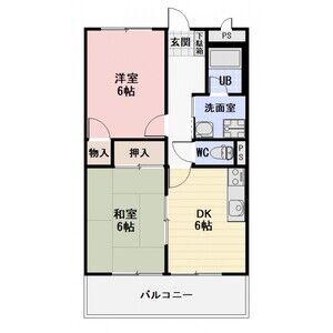 PROMENADE AOKI B(2DK/2階)の間取り写真