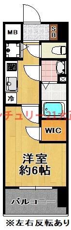 エステージ難波ウエスト(1K/4階)の間取り写真