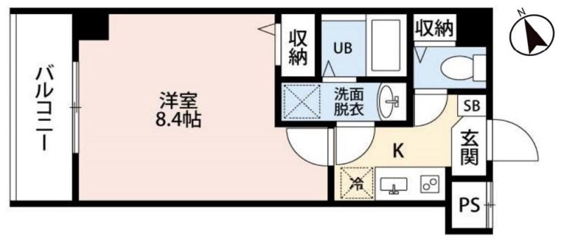 K RESIDENCE柏(1K/8階)の間取り写真