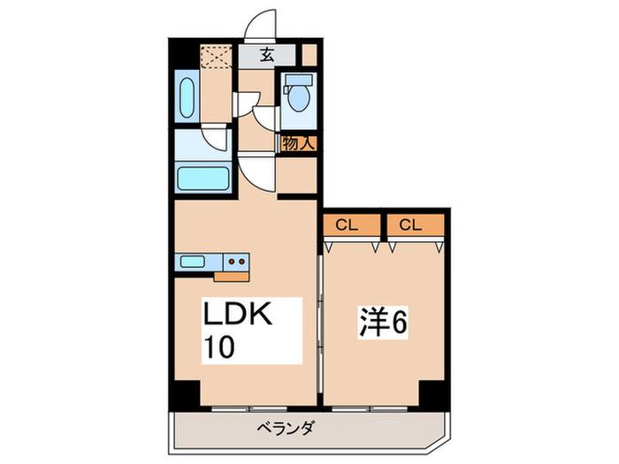 レジエール ウエスト(1LDK/10階)の間取り写真