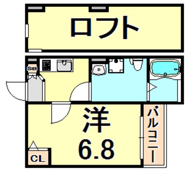 ラ・クルーズ(1K/1階)の間取り写真