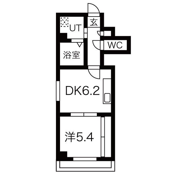プレアデス緑橋(1DK/4階)の間取り写真