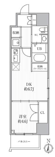CAVANAYOTSUYA(1DK/7階)の間取り写真