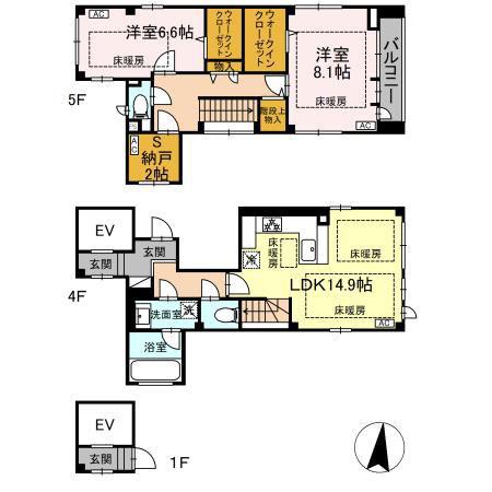 HIROO TERRACE(2SLDK/4階)の間取り写真