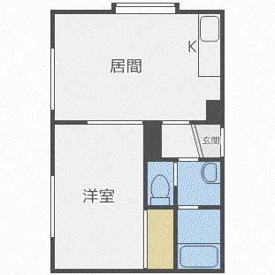 プレミエール東札幌(1LDK/2階)の間取り写真