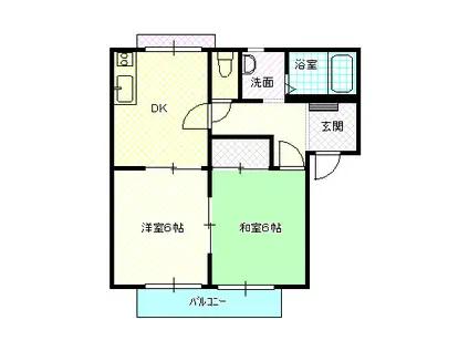 アーバンライフII(2DK/2階)の間取り写真