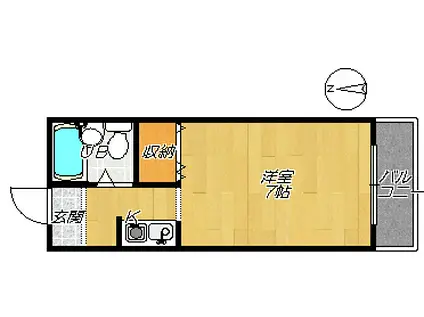 アローンハイツ(1K/3階)の間取り写真