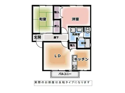 メゾンドショパン3番館(2LDK/1階)の間取り写真