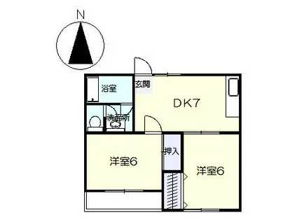 サンフラワーコーポ(2DK/1階)の間取り写真