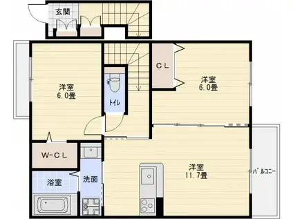 FRANC FRANC(2LDK/2階)の間取り写真