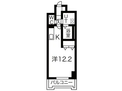 グランバロン宇都宮(1K/7階)の間取り写真