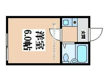 小阪本町ロイヤルハイツ(ワンルーム/1階)の間取り写真
