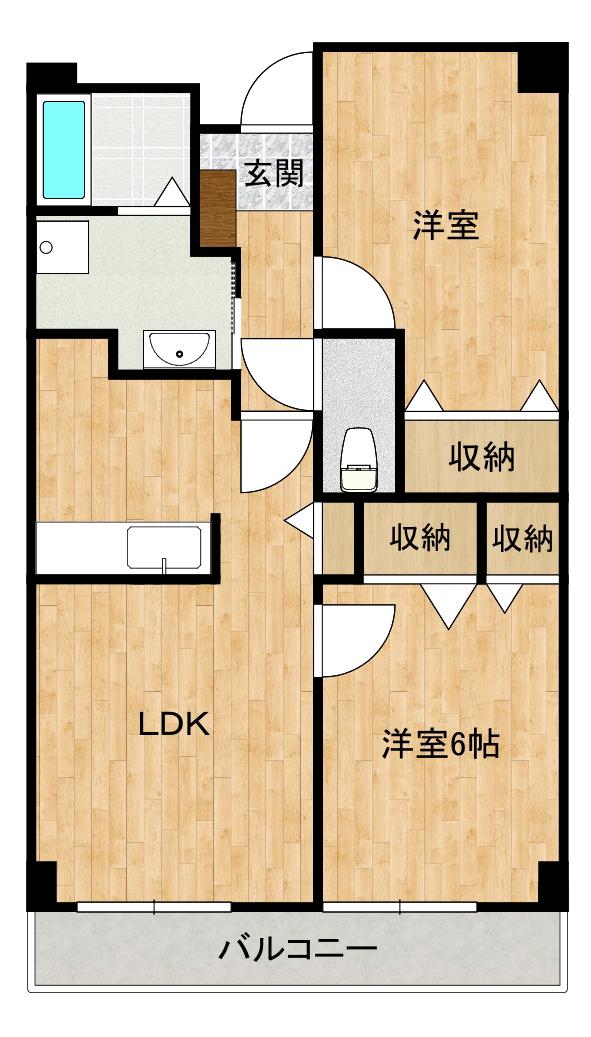 エスポワール辻II(2LDK/8階)の間取り写真