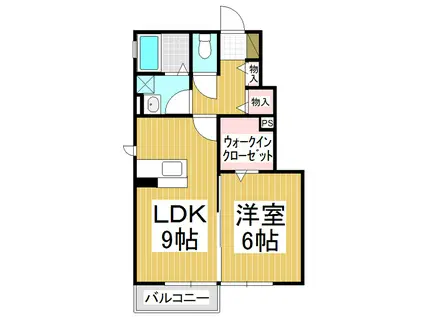 エスポワール吉田(1LDK/1階)の間取り写真