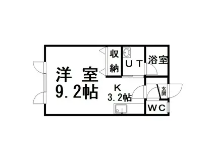 ハイツカネミI(1K/1階)の間取り写真