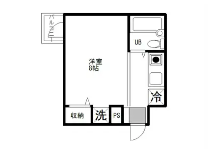 アトラスカーロ弐番館(ワンルーム/1階)の間取り写真
