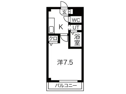 レジデンス司II(1K/3階)の間取り写真