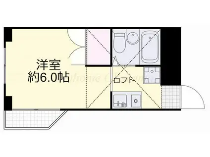 アップルハウス桑田(1K/4階)の間取り写真