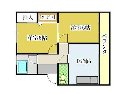雅泉荘ビル(2DK/2階)の間取り写真