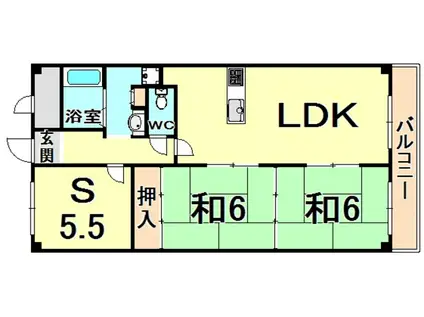 ラフィーネⅡ(2SLDK/2階)の間取り写真