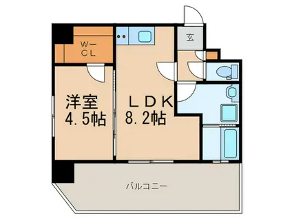 プレベール平尾駅前(1LDK/7階)の間取り写真