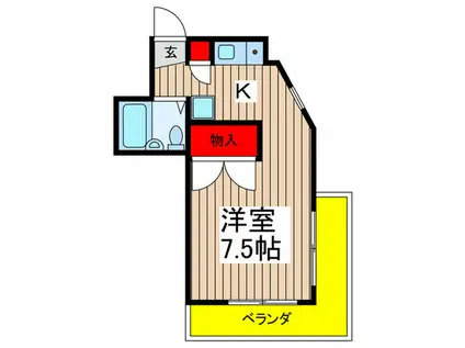 プレステージ I(ワンルーム/4階)の間取り写真