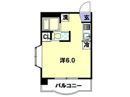 グランディスタ上野(ワンルーム/3階)の間取り写真