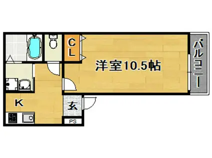 フジパレス下新庄駅東VI番館(1K/2階)の間取り写真