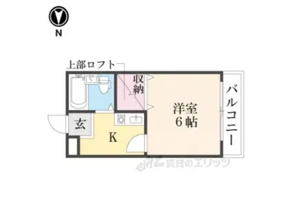 プレアール東生駒(1K/4階)の間取り写真