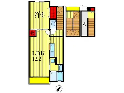 サニーレジデンスI(1LDK/3階)の間取り写真