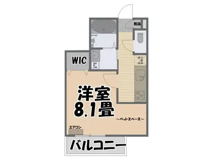 LA CASA SEGRETA(1K/3階)の間取り写真