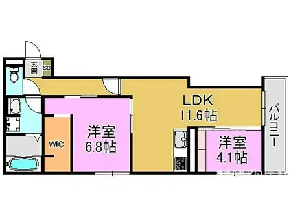 レジデンス藤戸(2LDK/2階)の間取り写真