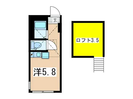 G・Aヒルズ井土ヶ谷(ワンルーム/2階)の間取り写真