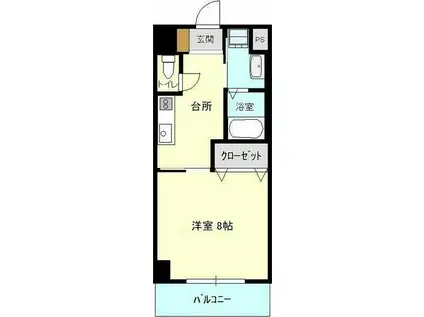 フルリール松浦II(1K/1階)の間取り写真