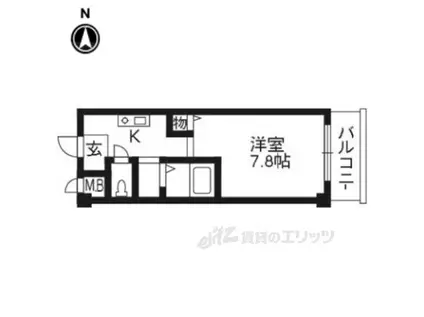 Mプラザ大住弐番館(1K/4階)の間取り写真