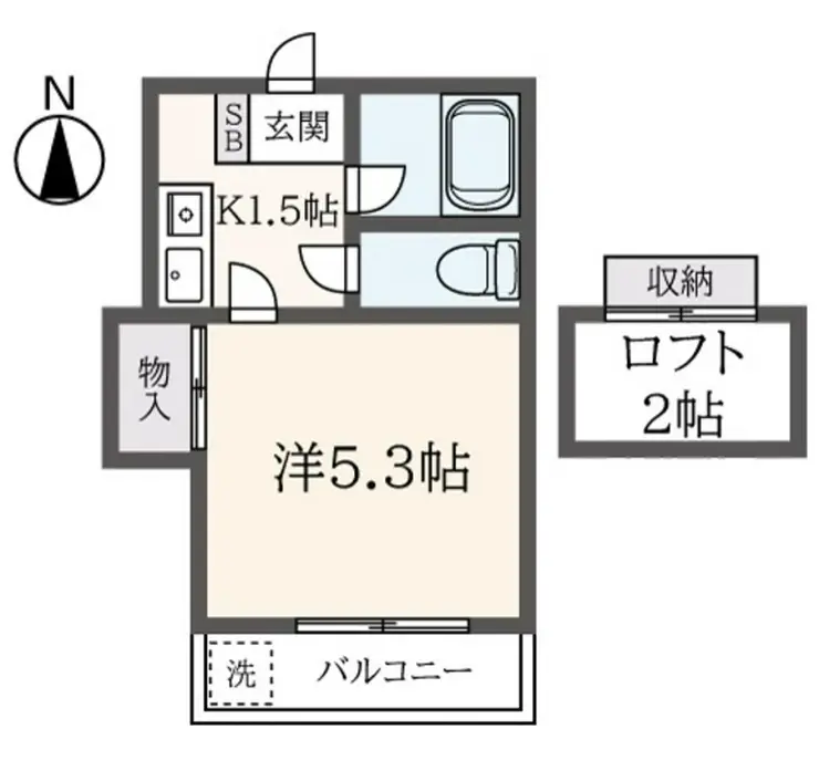レオパレス南野 2階階 間取り