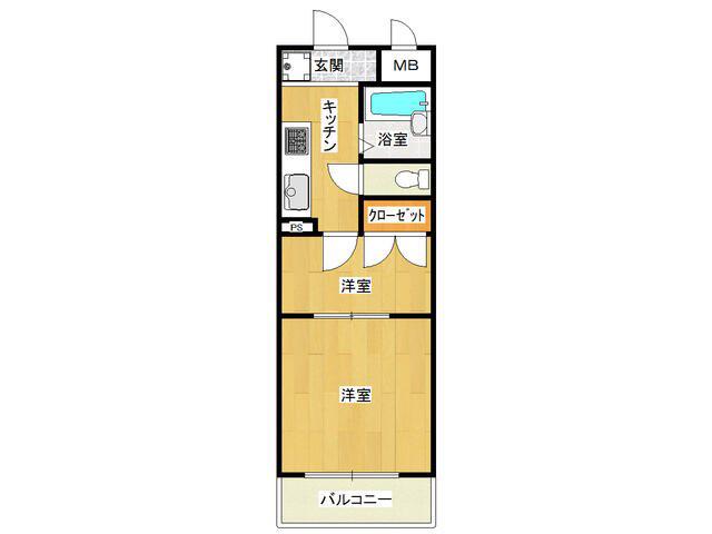 ハイツイフ(1SK/2階)の間取り写真