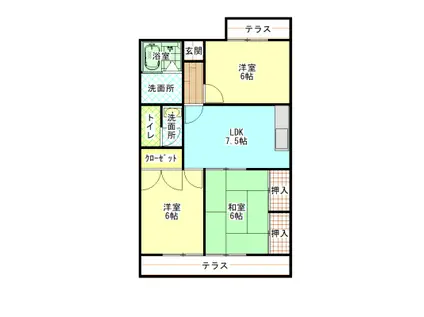 ロイヤルハイムむらかみ(3DK/3階)の間取り写真