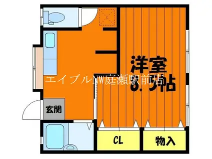 向陽荘 西棟(1K/2階)の間取り写真