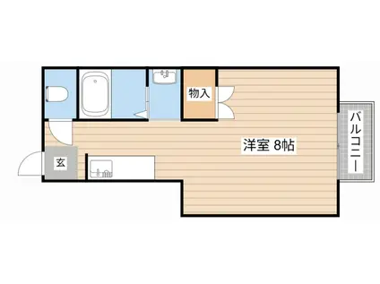 佃コーポI(ワンルーム/2階)の間取り写真